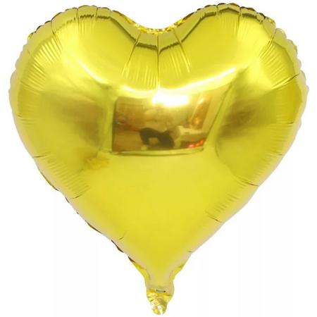 Folieballon hart | Goud | 18 inch | 45 cm | DM-products